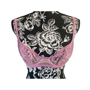 Rampage Floral Lace Bra Semi Sheer Sexy Feminine Lace Up Intimates